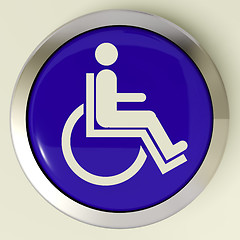 Image showing Disabled Button Shows Wheelchair Access Or Handicapped