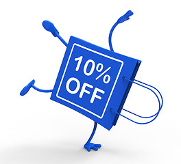 Image showing Handstand Shopping Bag Shows Sale Discount Ten Percent Off 10