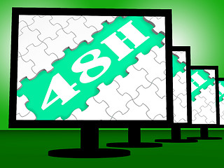 Image showing Forty Eight Hour On Monitors Shows 48h Delivery