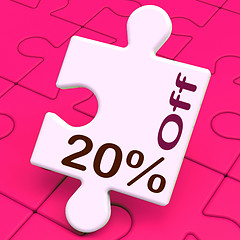 Image showing Twenty Percent Off Puzzle Means Discount Or Sale 20%