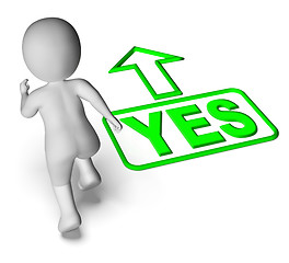 Image showing Yes And 3D Character Shows Affirm Agree Ok