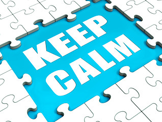 Image showing Keep Calm Puzzle Shows Calmness Relax And Composed