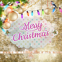 Image showing Golden Holiday Abstract Glitter Background. EPS 10