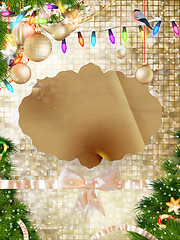 Image showing Gold Festive Christmas background. EPS 10