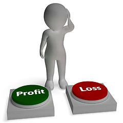 Image showing Profit Loss Buttons Shows Earning