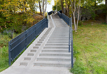 Image showing stair case with railings in autumn park