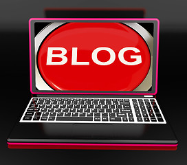 Image showing Blog On Laptop Shows Internet Blogging Or Weblog Website