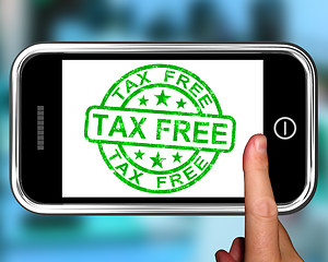 Image showing Tax Free On Smartphone Shows Duty Free