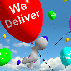 Image showing We Deliver Balloons Showing Delivery Shipping Service Or Logisti