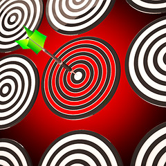 Image showing Bulls eye Target Shows Focused Competitive Strategy