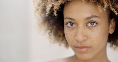 Image showing Girl Putting Make Up On Lips