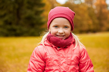 Image showing happy little girl in autumn park