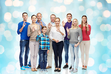 Image showing group of happy people showing ok hand sign