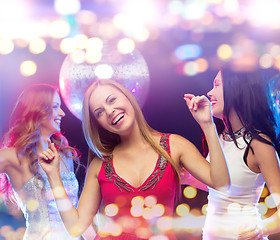 Image showing happy women dancing at night club