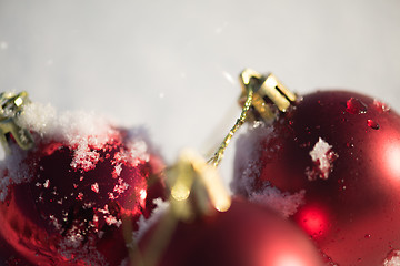 Image showing christmas ball in snow