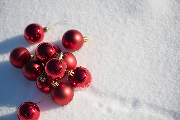 Image showing christmas ball in snow