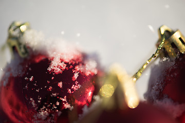 Image showing christmas ball in snow