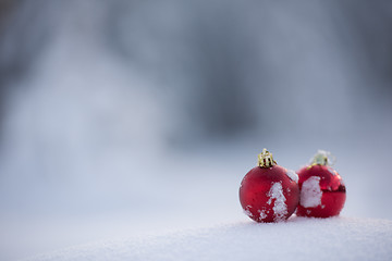 Image showing christmas ball in snow