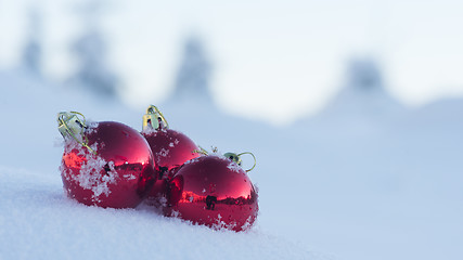 Image showing christmas ball in snow