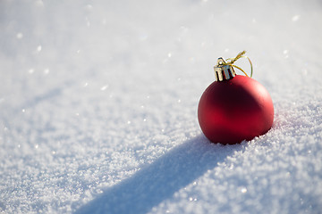 Image showing christmas ball in snow