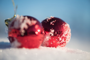 Image showing christmas ball in snow