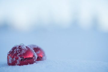 Image showing christmas ball in snow