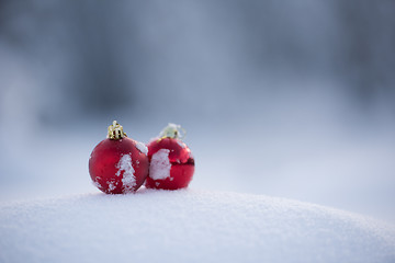 Image showing christmas ball in snow