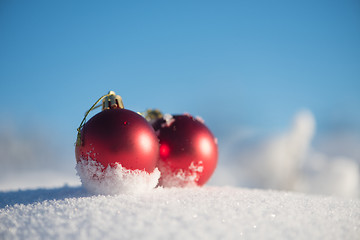 Image showing christmas ball in snow