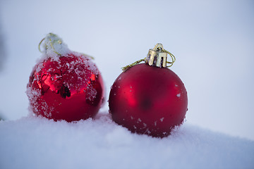 Image showing christmas ball in snow