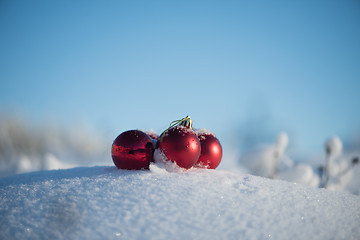 Image showing christmas ball in snow