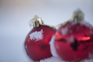 Image showing christmas ball in snow