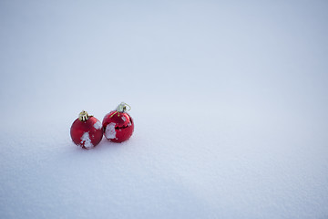 Image showing christmas ball in snow