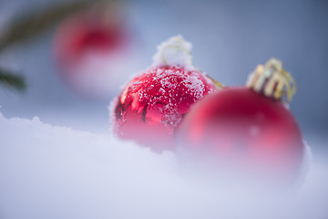 Image showing christmas ball in snow