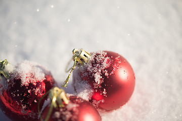 Image showing christmas ball in snow