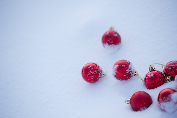 Image showing christmas ball in snow