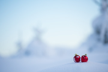 Image showing christmas ball in snow