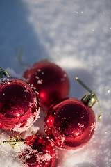 Image showing christmas ball in snow