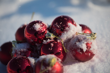 Image showing christmas ball in snow