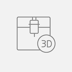 Image showing Tree D printing line icon.