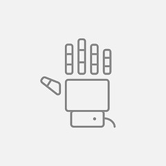 Image showing Robot hand line icon.