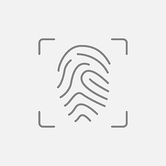 Image showing Fingerprint scanning line icon.