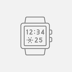 Image showing Smartwatch line icon.