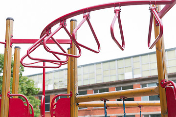 Image showing climbing frame on playground at summer