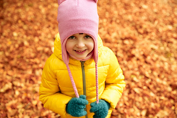 Image showing happy little girl in autumn park