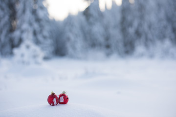 Image showing christmas ball in snow