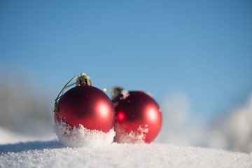 Image showing christmas ball in snow