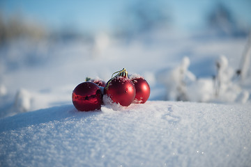 Image showing christmas ball in snow