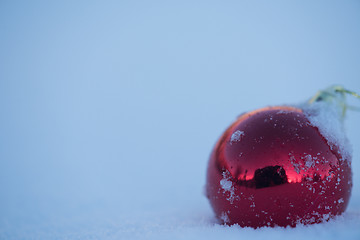 Image showing christmas ball in snow