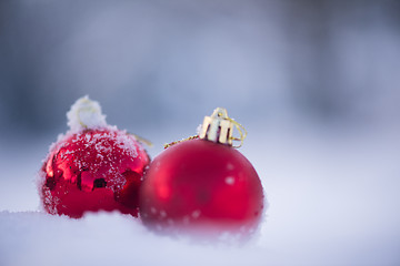 Image showing christmas ball in snow