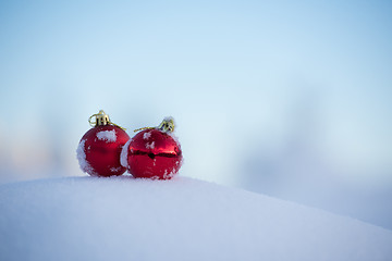 Image showing christmas ball in snow